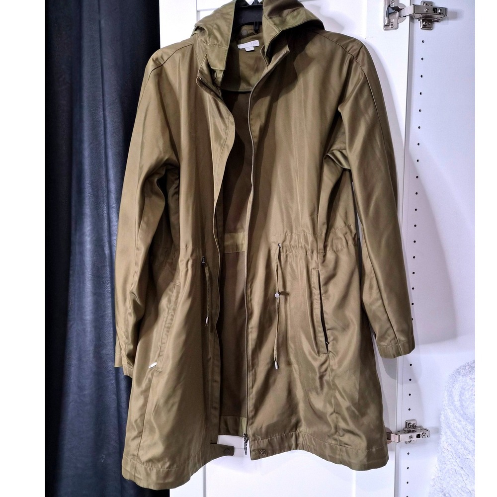 J Jill Olive Green Lightweight‎ Hooded Anorak Jacket Parka Women's Small